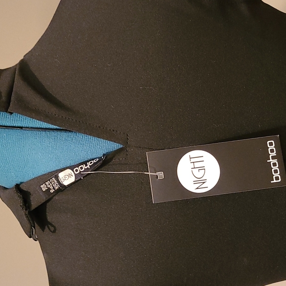 High Neck Asymmetric Midi Skater Dress - Picture 9 of 9